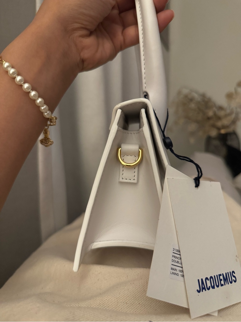 Jacquemus White Le Chiquito Moyen Top Handle AUTHENTIC - Picture 7 of 14